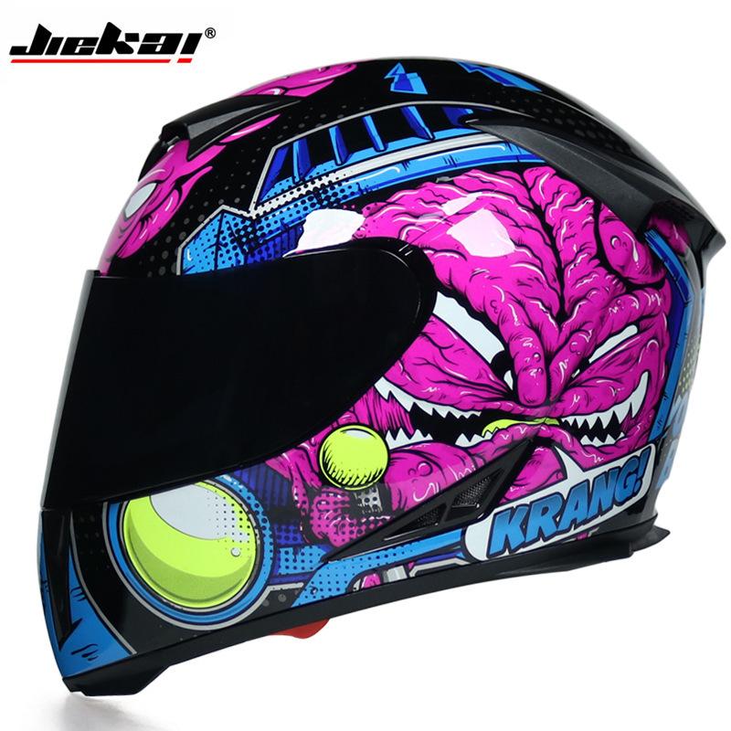 Electric Vehicle Bicycle Helmet Men's and Women's Full Helmet Full Cover Type Personalized Four-season Double Lens Warm Anti-fog Cap