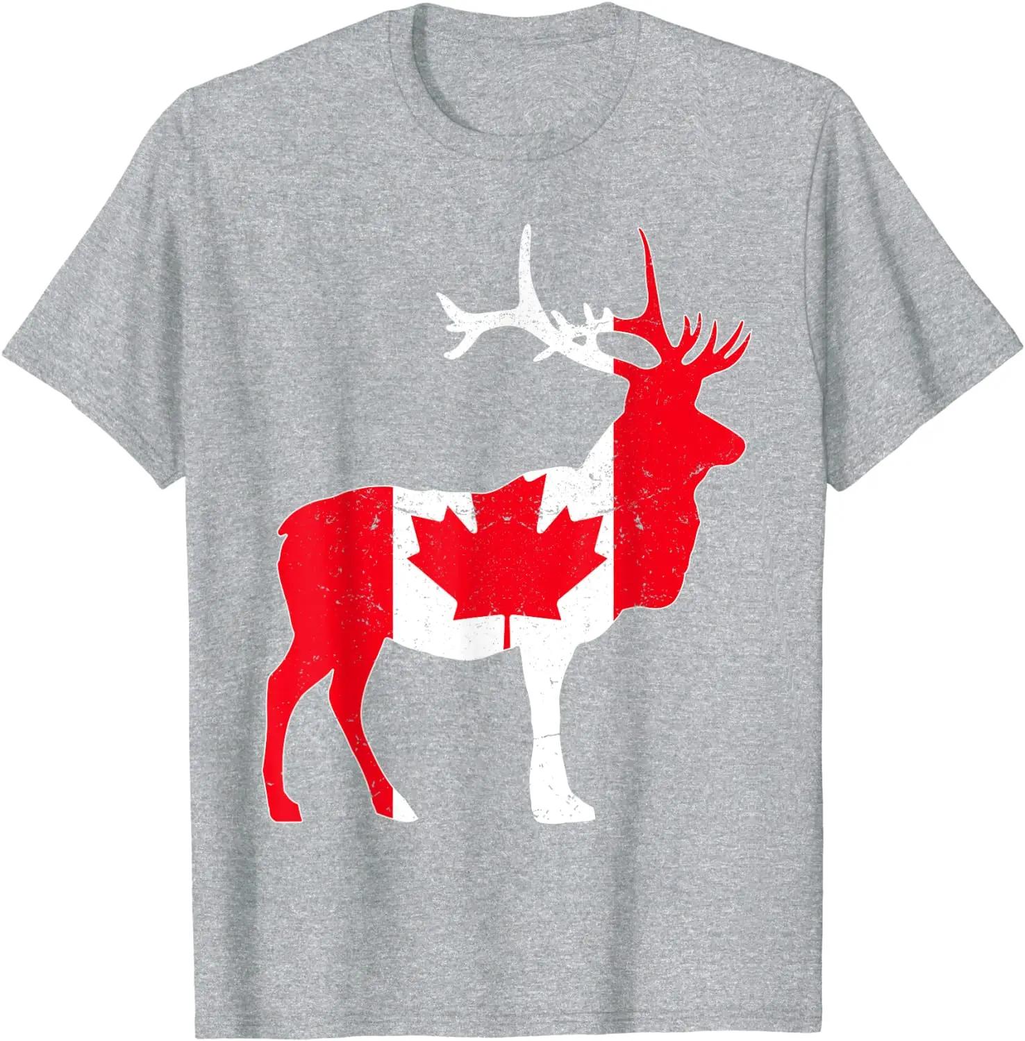 Moose Canada Elk Proud Canadian Citizen Flag Gift TShirt Premium Cotton Short Sleeve ONeck Mens T Shirt New S3XL S