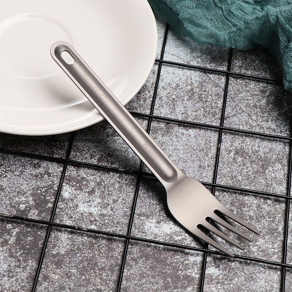 Ultralight New Pure Portable Long Handle Spoon Cutlery Fork Outdoor Picnic Accessories Titanium Cookware