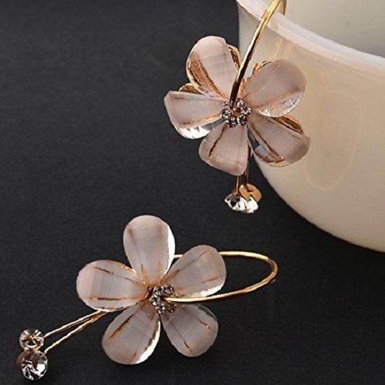 Chimes Earrings for Women and Girls Fashion Multicolor Stone Studded Hoops  Gold Plated Earring