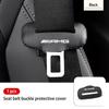 AZP2  Leather Car Seat Belt Buckle Clip Plug Protection For Mercedes Benz AMG W204 W205 W203 W211 W201 W210 W108 W124 W126 W140