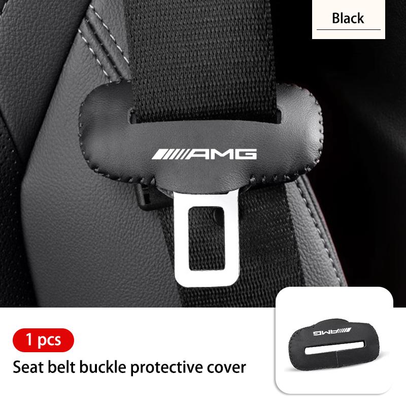 AZP2 Leather Car Seat Belt Buckle Clip Plug Protection For Mercedes Benz AMG W204 W205 W203 W211 W201 W210 W108 W124 W126 W140