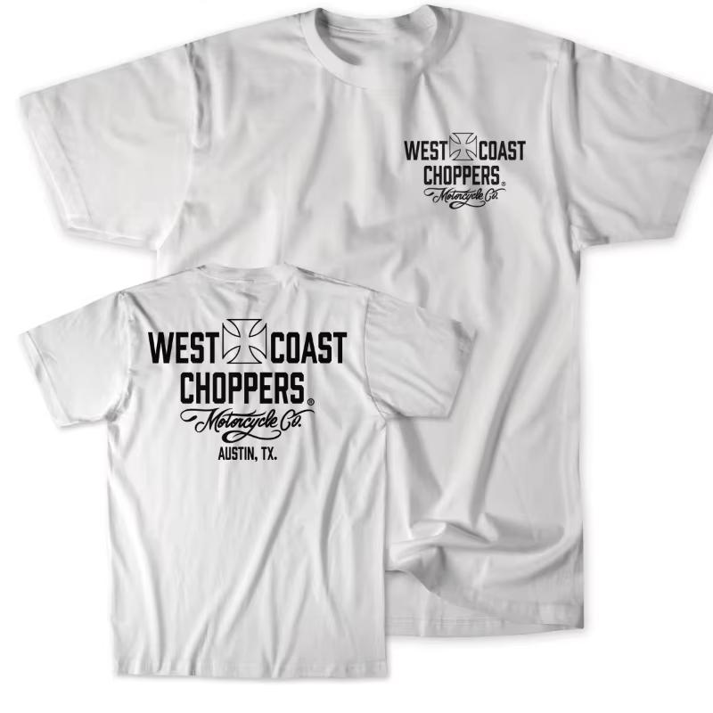 Vintage West Coast Choppers Black Vtwin Engine Slogan Biker Graphic Tee Cotton Unisexs Unisexs Tshirt Summer Streetwear
