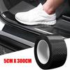 Car Door Sill Scuff Protector Plate Sticker Carbon Fibre Cover Anti-Kick Trims