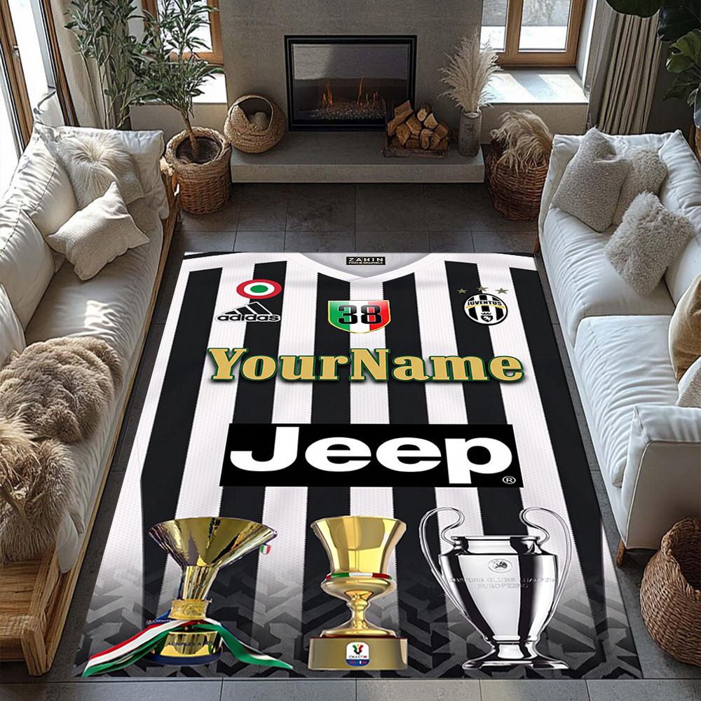 Juventus Personalized Name Carpet Suitable for Living Rooms Entryway Dormitory Decorate Room Antislip Carpet Decorate Offices Best for Christmas