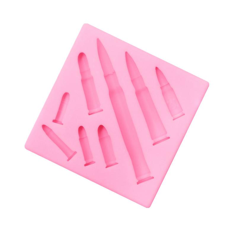 2pc DIY Gun Bullet Shape Fondant Soap 3D Cake Silicone Mold Cupcake Jelly Candy Chocolate Decoration Baking Tool Moulds