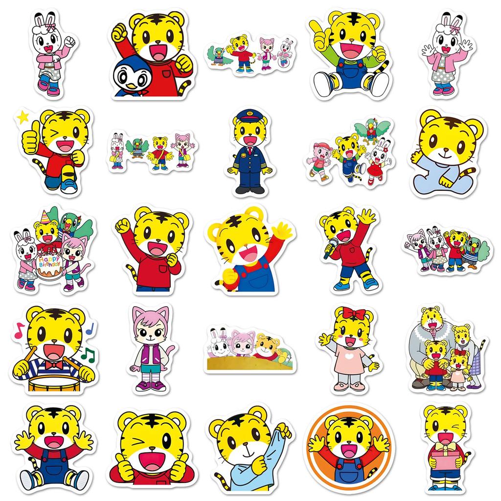 Qiaohu Cartoon Stickers: 50 Cute Waterproof Decorative Stickers for Storage Boxes, Helmets, Diaries, and Earphones.
