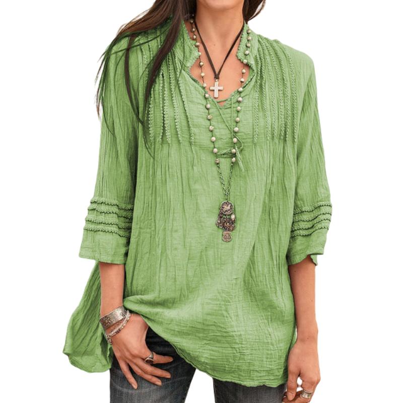 

2023 Новый уличный модный пуловер с v-образным вырезом, свободная женская рубашка-топ 3XL зелёный