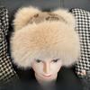 Women's Leopard Print Plush Mongolian Hat Autumn Winter Thickened Warm Plush Ear Flap Hat