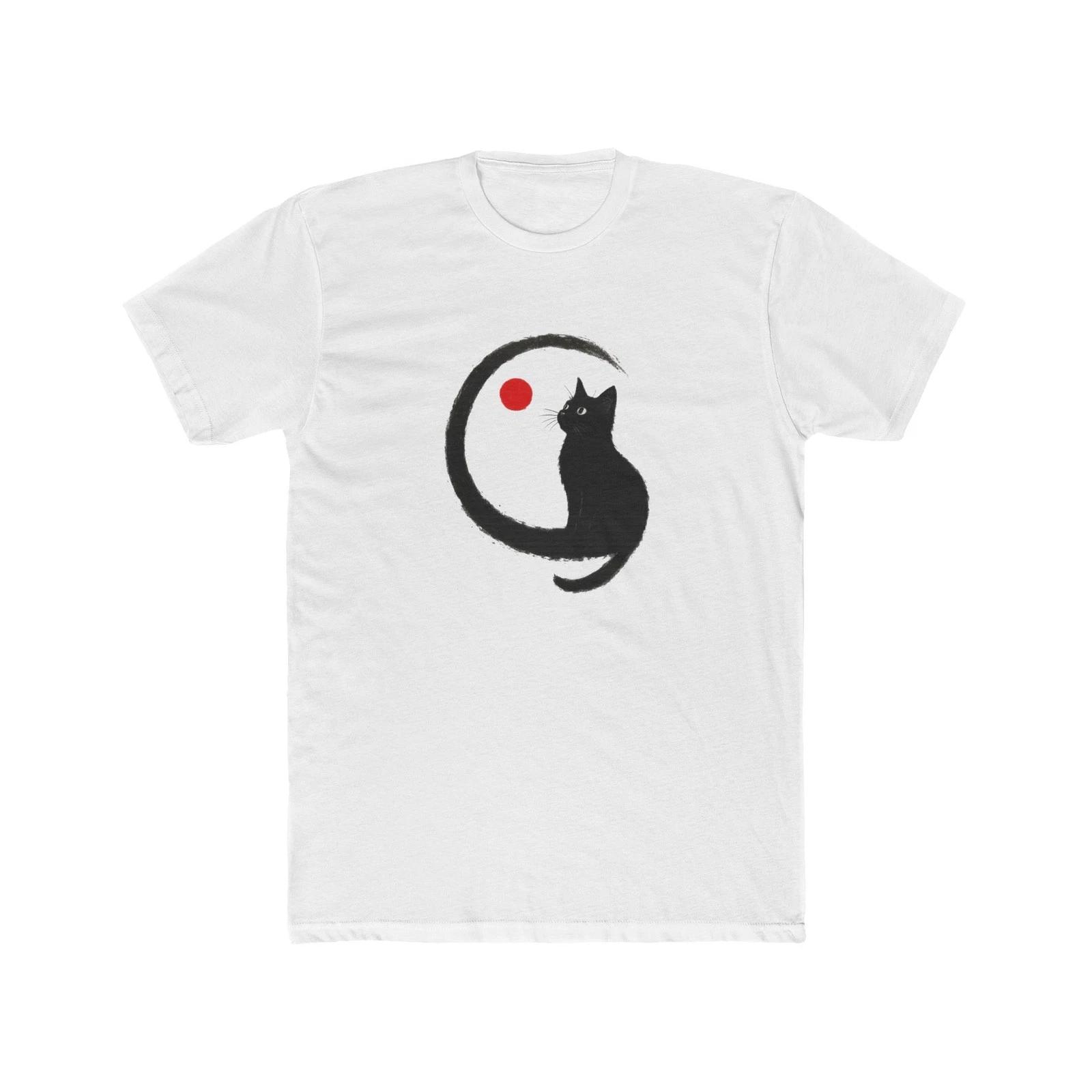 

Black Cat Ink Artistic T-Shirt for Goth Cat Lovers S