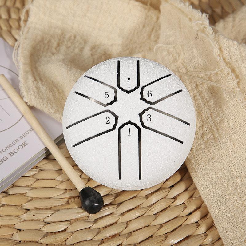 3-inch 6-tone Mini Hollow Drum Percussion Instrument Steel Tongue Drum Children's Portable Instrument Pocket Drum Toy Small Drum