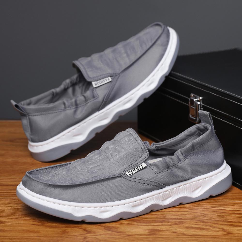 Four Seasons New Men's Low-top Breathable One-Pedal Casual Soft-soled Manual Online Deodorant and Wear-resistant Lightweight Versatile Shoes
