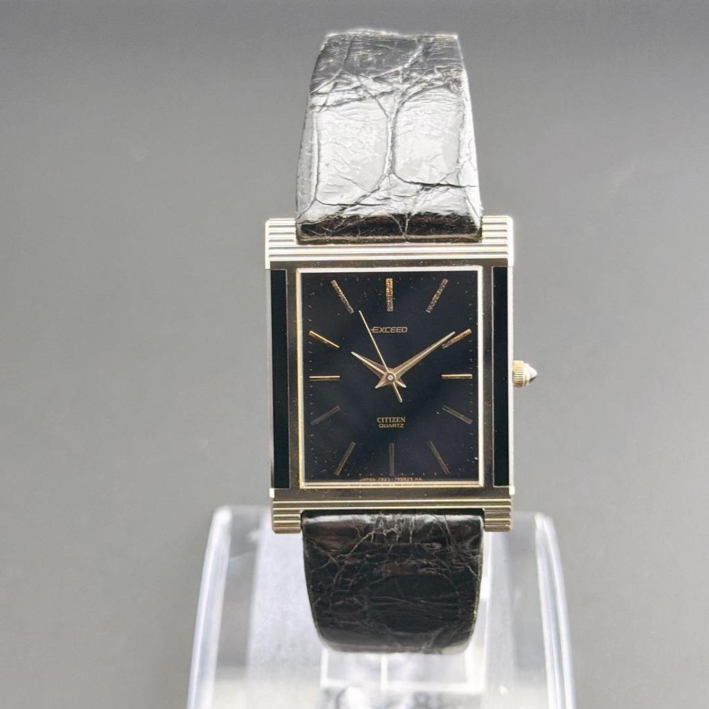 Used [Rare/Beautiful Item] Old Citizen Tank Exceed Black Quartz Men's Watch