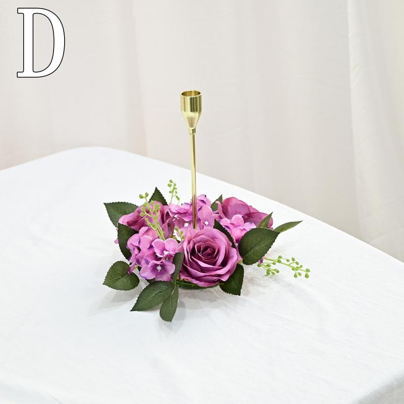 20CM Candle Rings Candlestick Wreath European Artificial Rose Wreath Christmas Decoration Window Props Table Wedding Arrangement