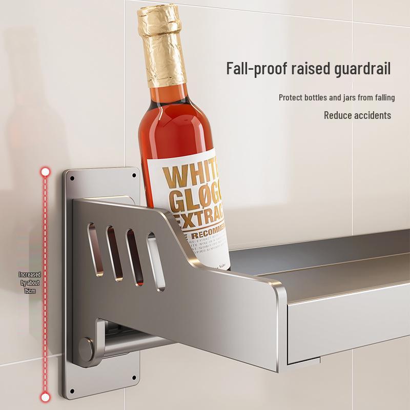 Punch-Free Wall-Mounted Kitchen Storage and Seasoning Rack