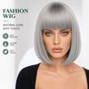 European & American Women's Bob Cut Wigs with Bangs - Short, Colored, Anime-Inspired Headwear for Halloween