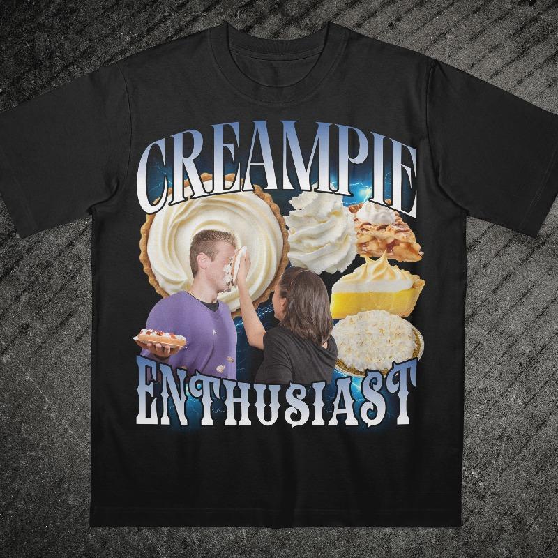 Funny Cream Pie Enthusiast Tshirt Gen Z Dank Memes 90s Vintage Bootleg S