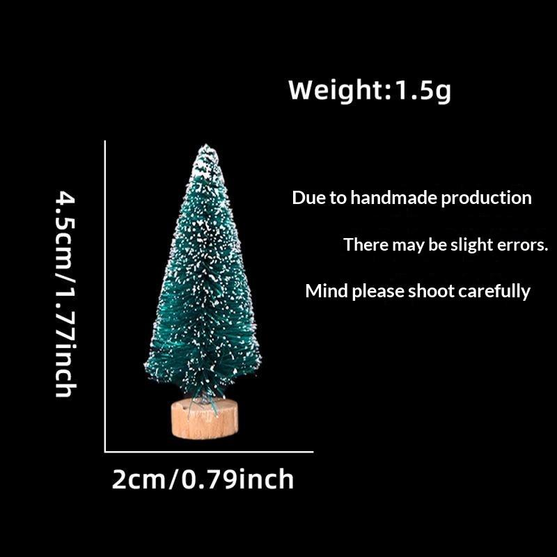 Mini Artificial Christmas Trees With Snow Frosted Finish Wooden Bases For Tabletop Decor Holiday Party Home Diy Crafts