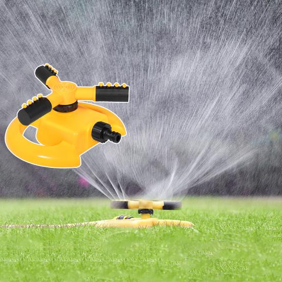 3-Arm Lawn Sprinkler 360 Degree Rotating Large Area Sprinkler Adjustable Water Spray