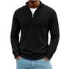 Men's Half Zip Mock Neck Knit Sweater Long Sleeve Pullover Business Casual Top