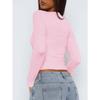 Haut Sexy Y2K pour Femmes Printemps Été Style Piment Doux Slim Manches Longues