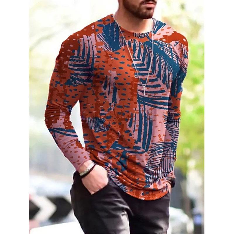 

Модная футболка с длинным рукавом в европейском стиле для мужчин, повседневный осенний трендовый топ, футболка с круглым вырезом, одежда L