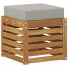 Outdoor Stool Bench Solid Acacia Wood Natural