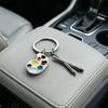 2PCS Palette Keychain with Metal Chain Buckle Keyring Easy Carry Durable Alloy Artistic Palette Shape Key Holder for Art Lovers Bag Charms