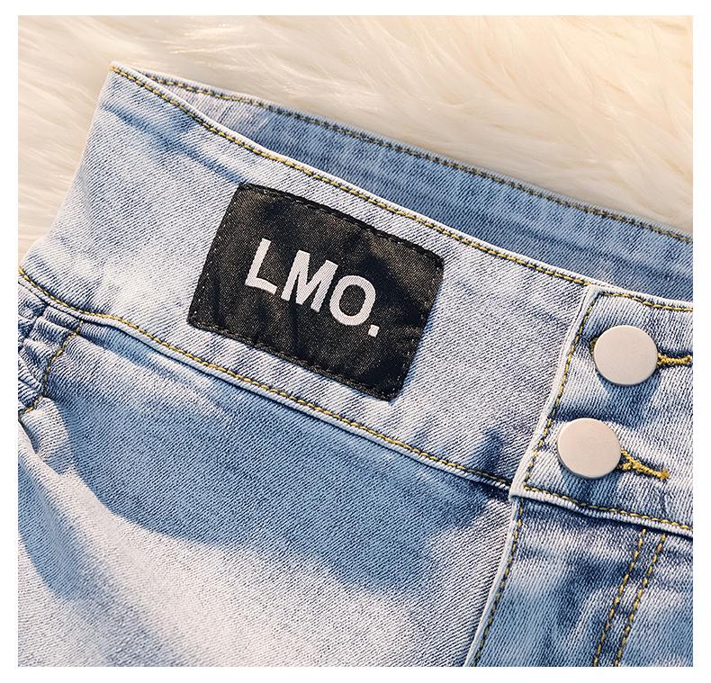 Dámské letní džínové šortky s vysokým pasem a šněrováním - Slim Fit, Obepínající hýždě, Trendy, Elastické Super Krátké Hot Pants