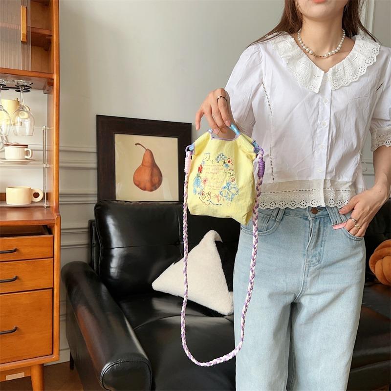 Wind Exquisite Embroidery Mini Oxford Small Cloth Bag Handbag Sundries Cosmetics Storage Mobile Phone Bag