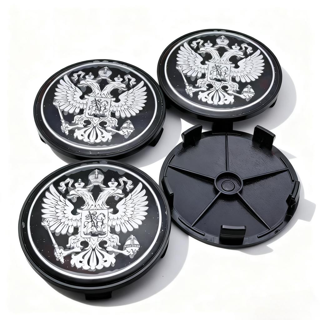 4pcs Russian Coat of Arms Logo Emblem Car Wheel Center Caps 68MM 63MM Wheels Hub Cap Rim Hubcaps Cover Replace Car Accessories