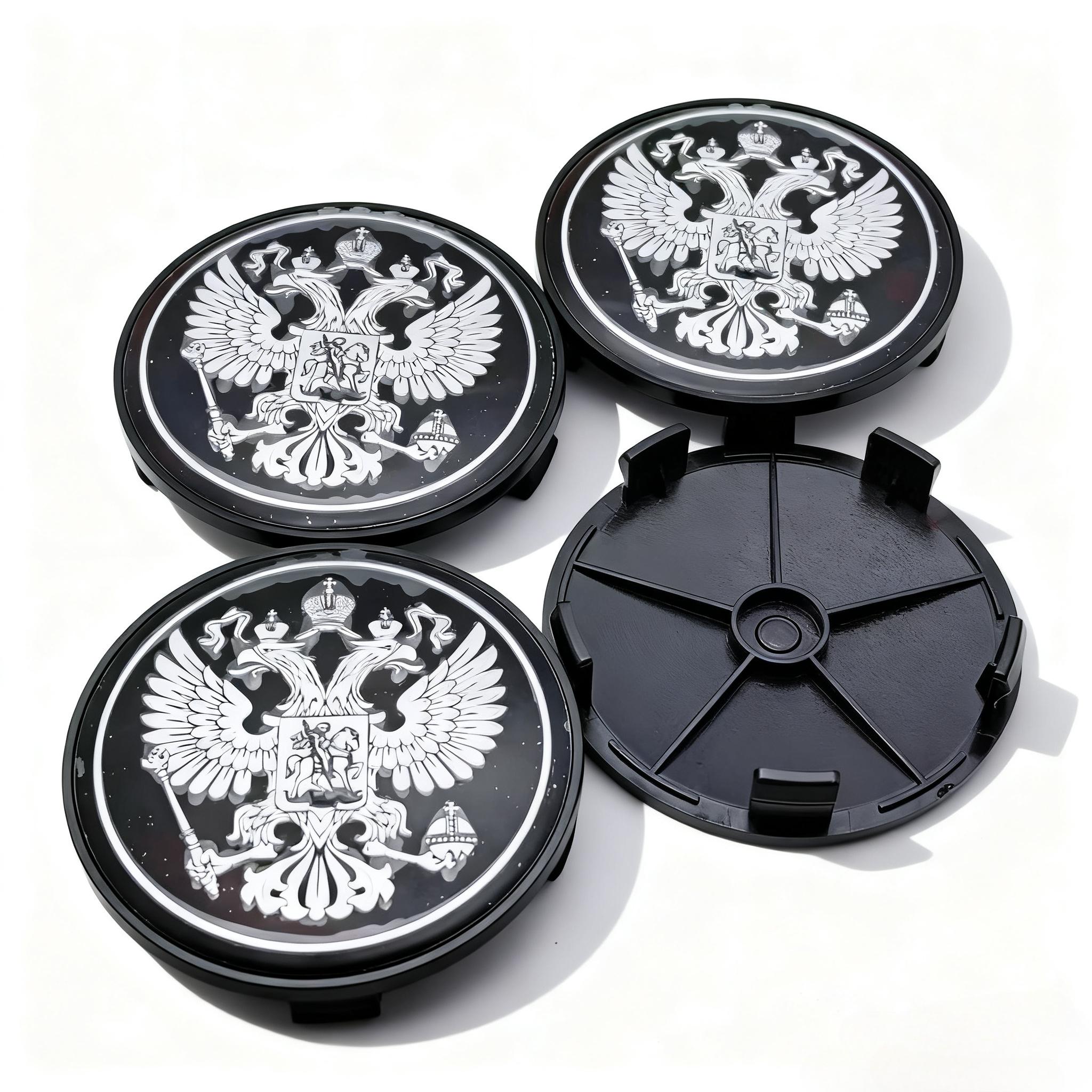 

4pcs Russian Coat of Arms Logo Emblem Car Wheel Center Caps 68MM 63MM Wheels Hub Cap Rim Hubcaps Cover Replace Car Accessories Russian Coat of Arms