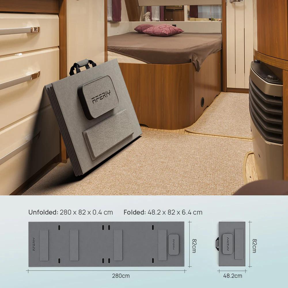 AFERIY AF-S400A1 Pannello Solare Monocristallino Pieghevole da 400W, Caricatore Solare Portatile ETFE, Efficienza 23%, Uscita USB-C PD & DC per Camper Campeggio Off-Grid