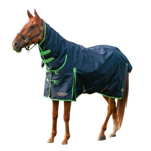 Coperta da paddock Gallop Trojan con collo fisso, Duraproof, leggera per cavalli blu scuro