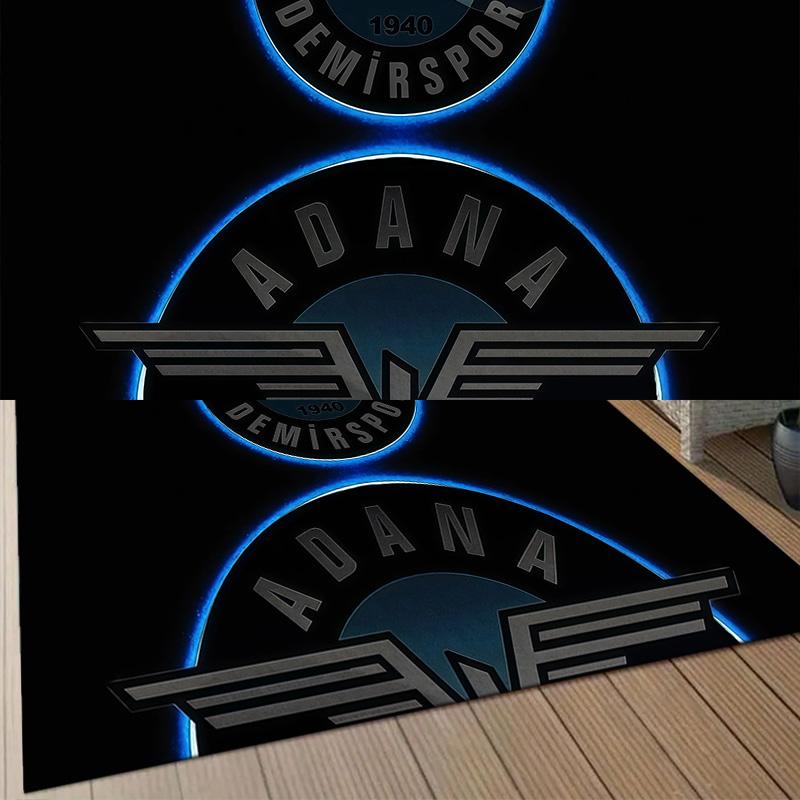 Adana Demirspor2 Flanellmuster Quadratischer Teppich, Läufer, Teppich für Wohnzimmer Schlafzimmer Sofa Spielzimmer Dekor, Rutschfeste Fußmatte