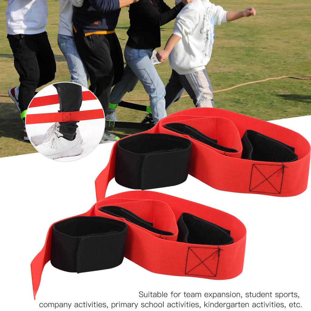 2Pcs Fun Outdoor Sports 3 Legged Race Bands Giant Footstep Tram for Game Activities