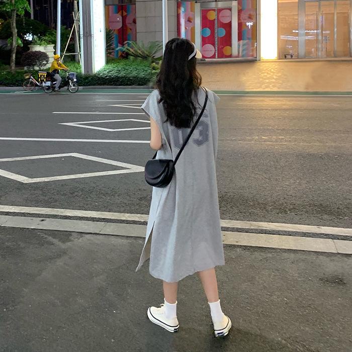 New Korean Version of Women's Vest T-shirt Long Skirt for Women Harajuku Style Student Top for Women Summer Vest Dress
