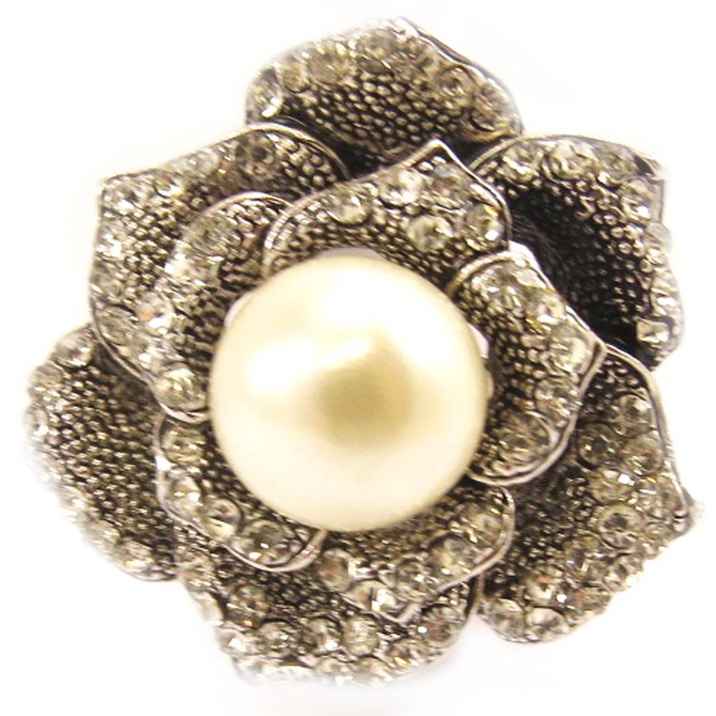 Les Trésors De Lily [L5112] - Bague Créateur 'Rosa Romantica' blanc argenté