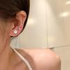Full-Body S925 Sterling Silver Zircon Ear Studs Women Niche Light Luxury High-Grade Sense Earrings Sleep-Free Earrings