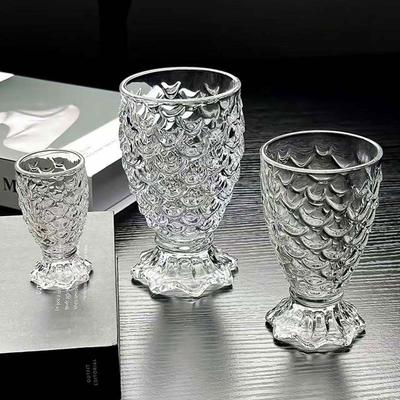 30ml/180ml/235ml Fish Tail Fish Scale Glass Cup Mermaid Shaped Wine Glass Home Elegant Champagne Glass Exquisite Cocktail Glass