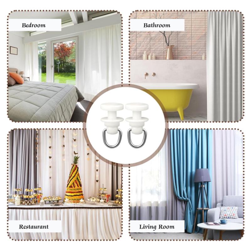Ceiling Curtain Rail Track Glider Sliding Curtain Track Hook Drapery Rail Roller Carrier Shower Curtain Pulley Window Accessory