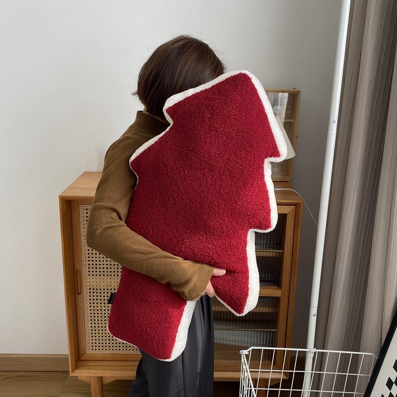 Gingerbread Man Pillow & Christmas Tree Cushion Set - Festive Holiday Decoration Gift for Kids