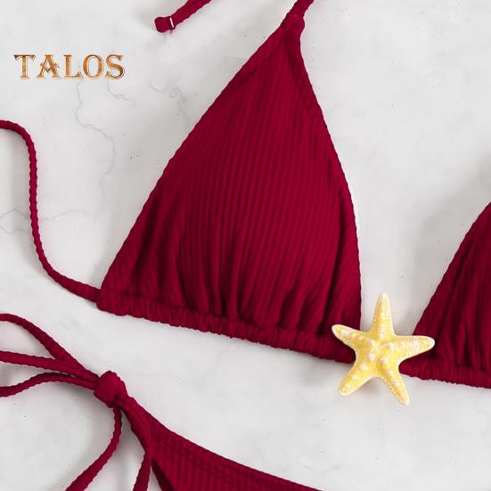 Women's Bikini Set Halter String Side Tie Two-Piece Swimsuit with Starfish Decor Sexy Triangle Bathing Suits for Beach Vacation Hot Spring Pool
