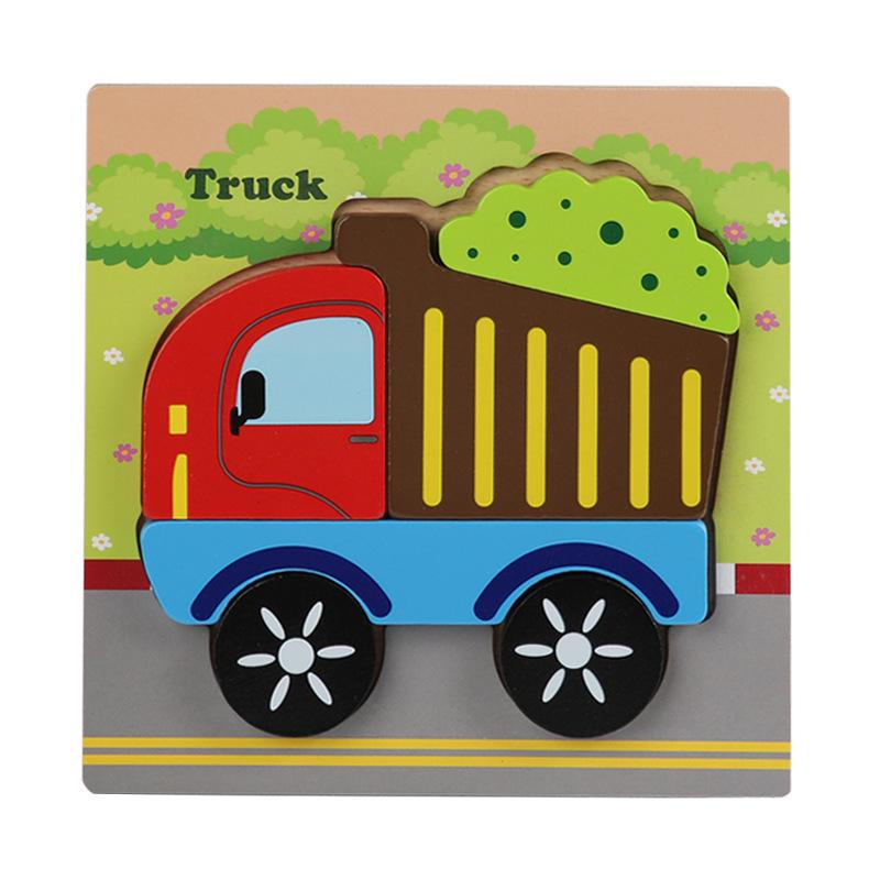 Children's 3D Wooden Animal Puzzle Board - Educational Toy for Early Learning