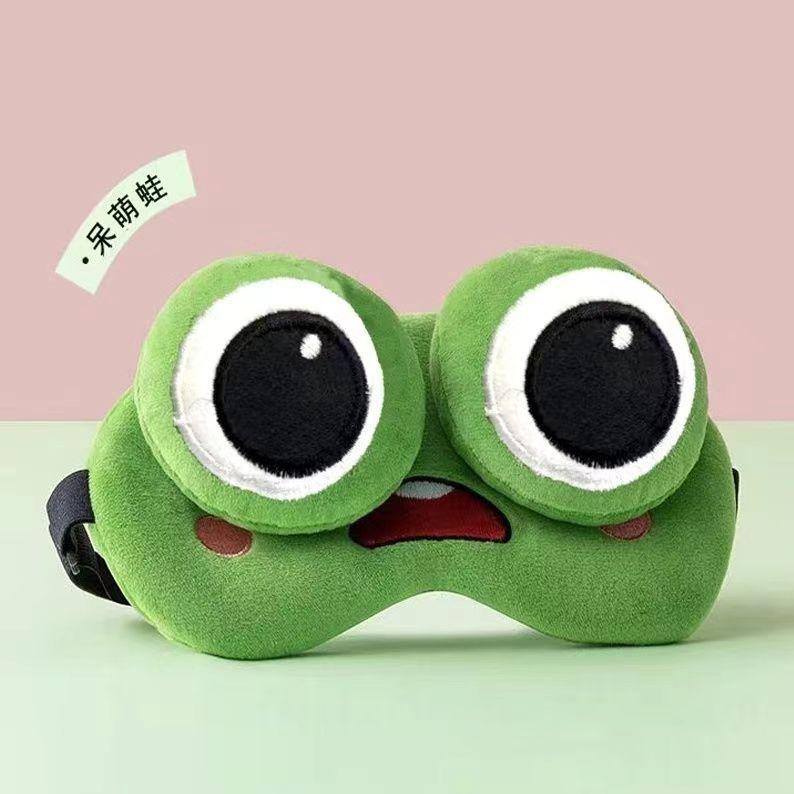 Cartoon Frog Heating and Cooling Eye Mask - Cute Blackout Sleep Aid for Adults and Kids