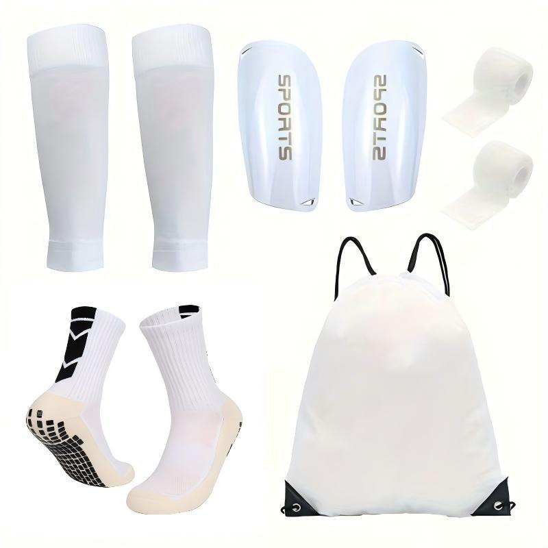 

Professional Thick Football Sock Set with Leg Sleeves, Protective Plates, and Bandages 5-piece Arrow Set for Adults (39-44) білий