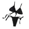 Damenmode Sexy StrapsZweiteiliger Anzug Einfarbiger kabelloser BH Sexy Unterwäsche Höschen