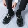 Spring and Autumn Platform Business Men's Fashion Glossy Heightening Leather Shoes British One-pedal Cover