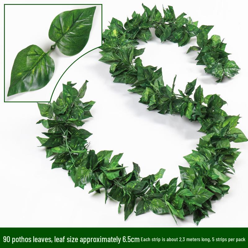 Green Leaf Rattan Grape Decorative Artificial Vine for Balcony & AC Pipe Cover