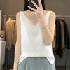 Women Vest V-Neck Sleeveless Solid Color Tank Tops Loose Fit Smooth